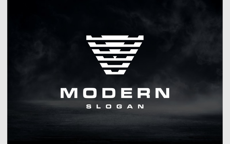 letter v abstract geometric monogram logo original