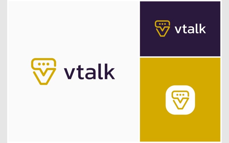 letter v bubble chat message logo original