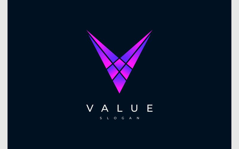 letter v geometric colorful logo original