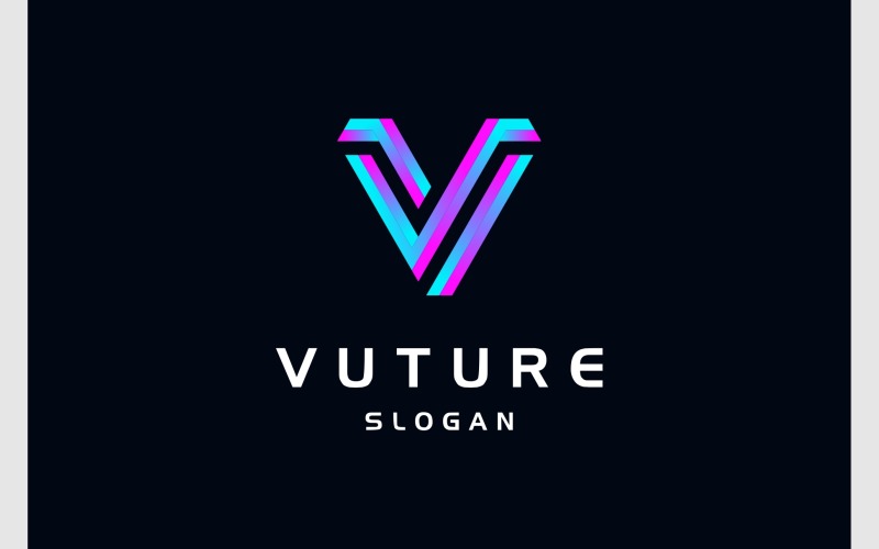 letter v initial colorful modern logo original