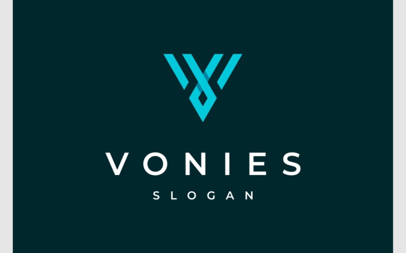 letter v initial geometric modern logo original