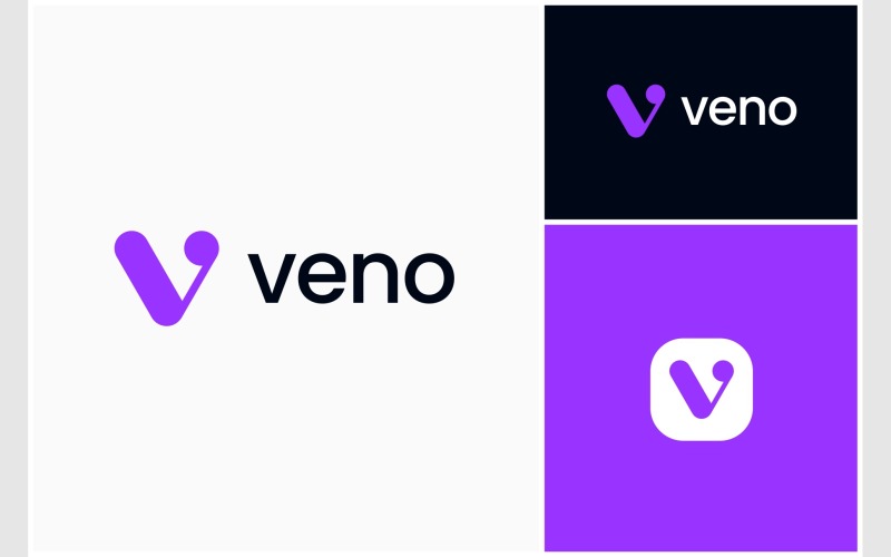 letter v initial modern simple logo original