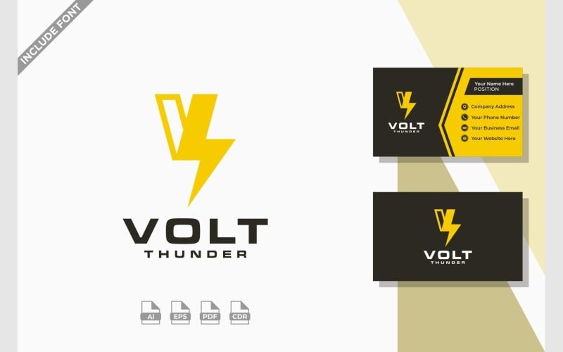 letter v lightning power energy logo original