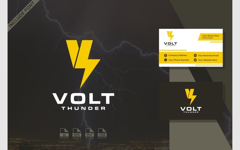 letter v lightning power energy voltage logo original