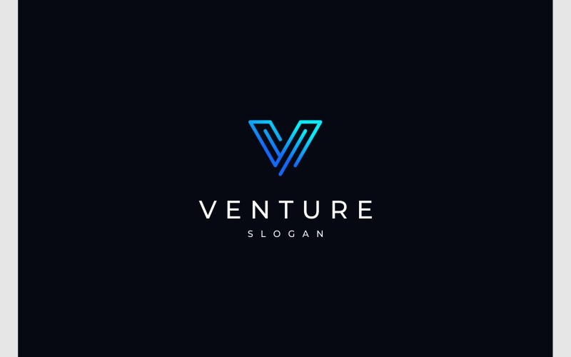 letter v modern technology logo original