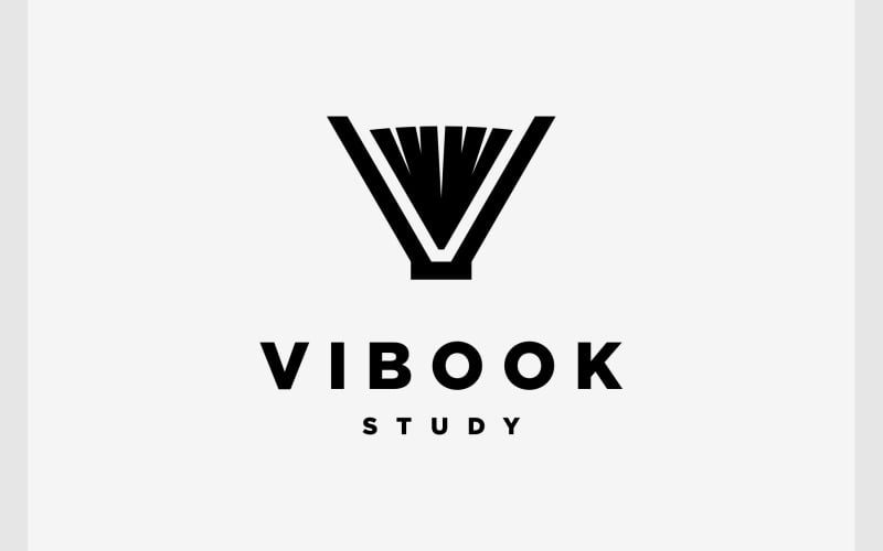 letter v open book education logo original