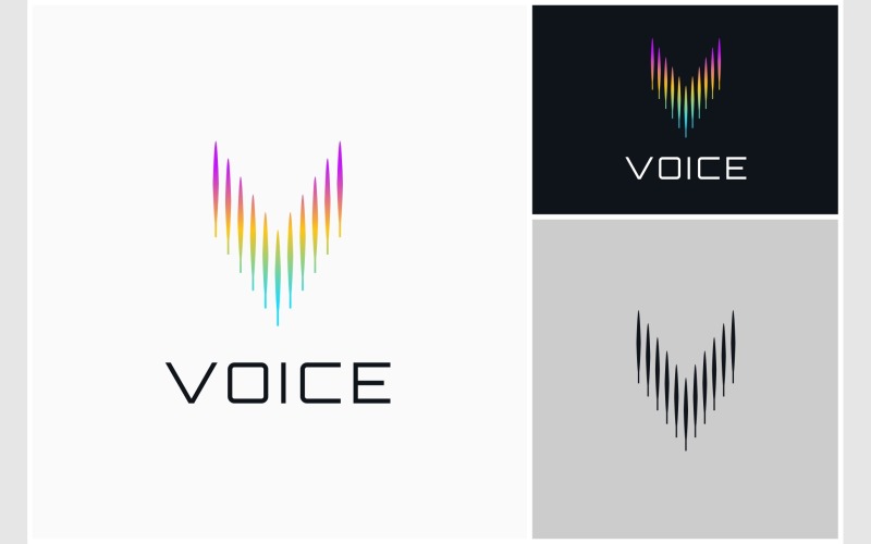 letter v sound voice music logo original