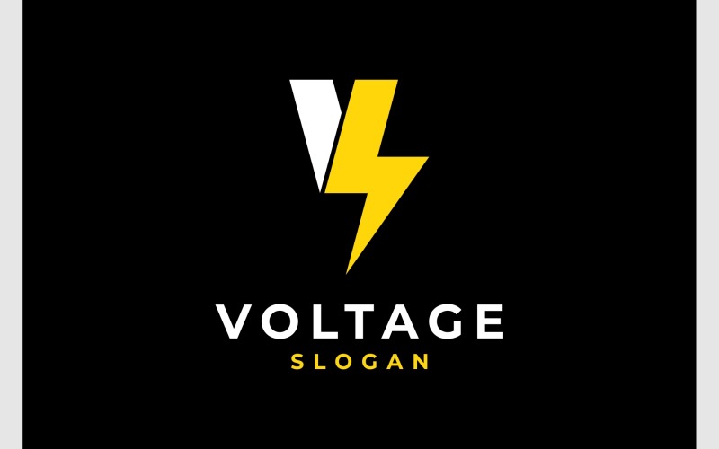 letter v volt lightning logo original