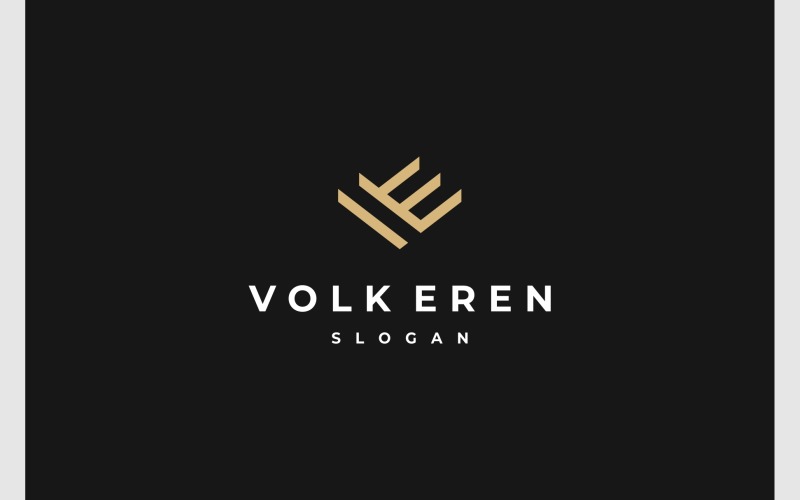 letter ve ev gold luxury logo original