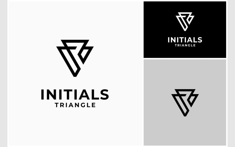 letter vp pv initials triangle logo original