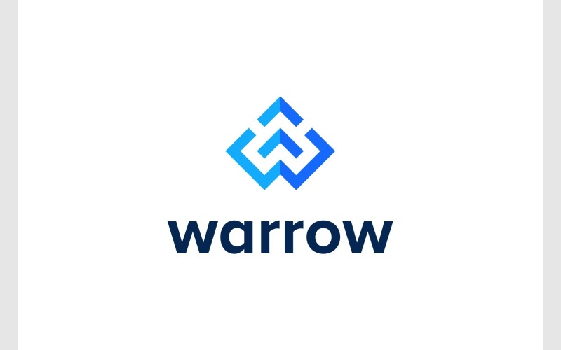 letter w arrow up modern logo original