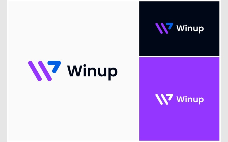 letter w arrow up simple logo original