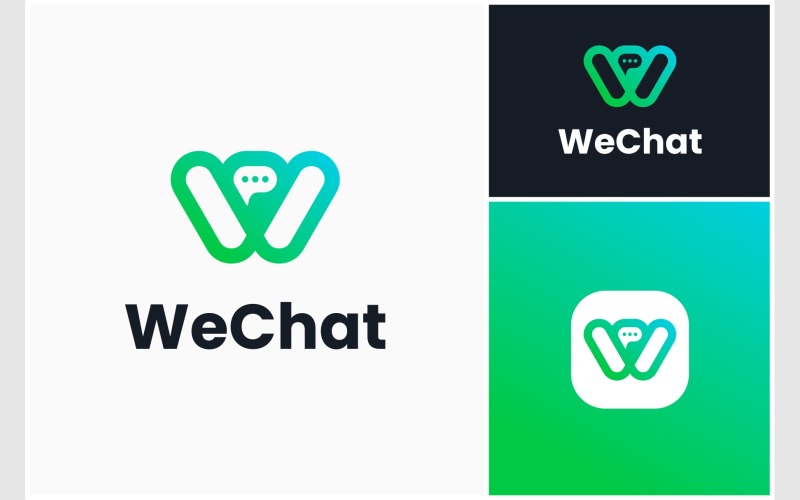 letter w chat bubble logo original