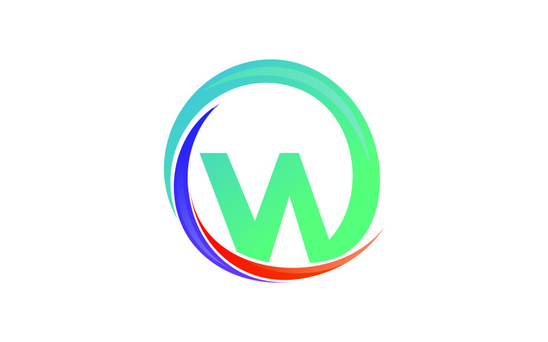 letter w colorful circle logo template original