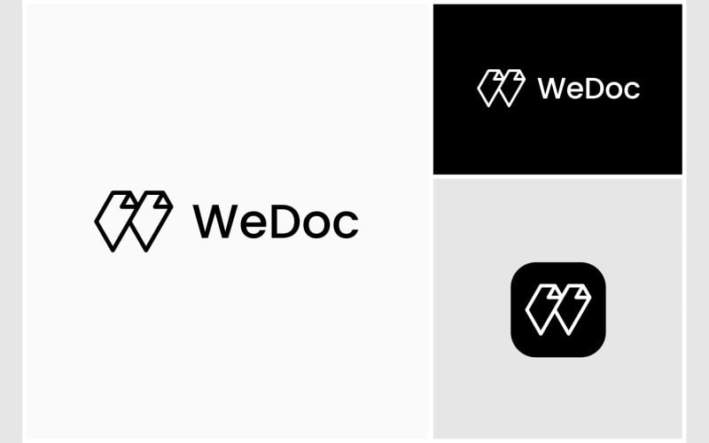 letter w document note paper logo original
