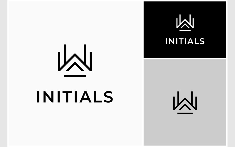 letter w initial minimalist logo original