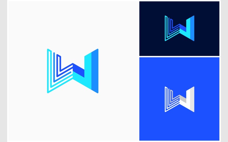 letter w initial modern colorful logo original