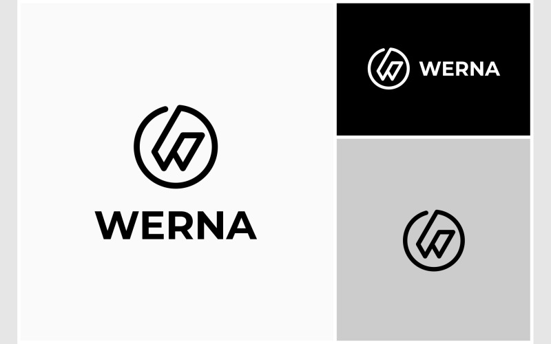 letter w initials circle logo original