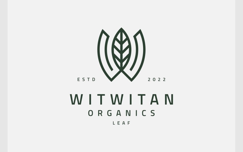 letter w leaf tree nature logo original