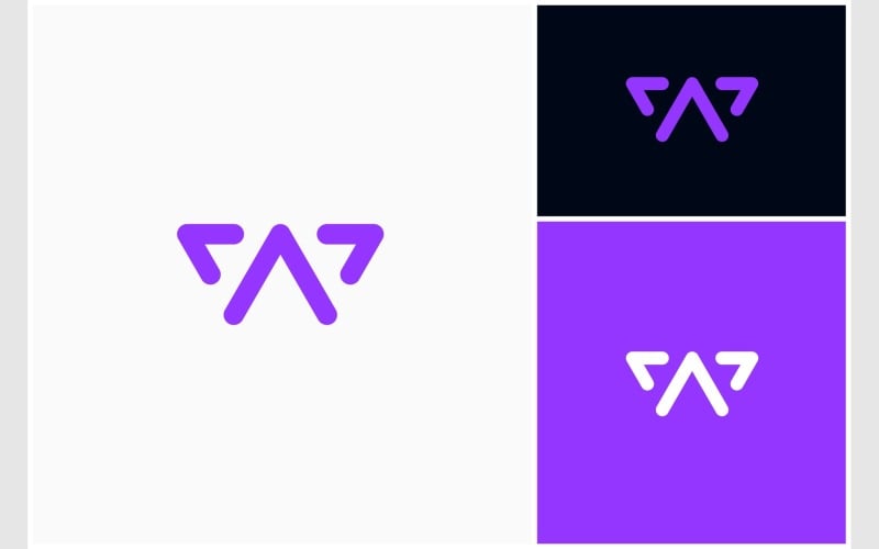 letter wa aw initials simple logo original