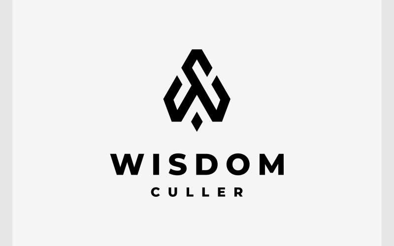 letter wc cw geometric monogram logo original