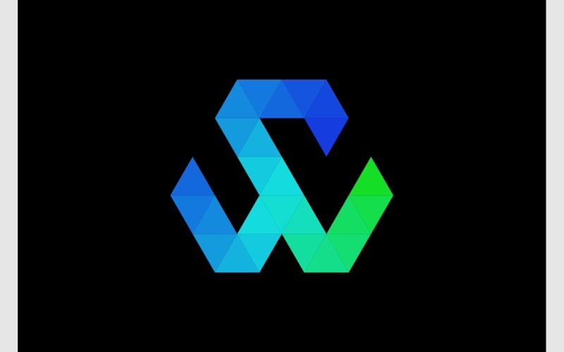 letter ws sw modern geometric logo original