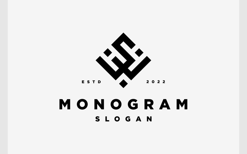letter ws sw simple monogram logo original