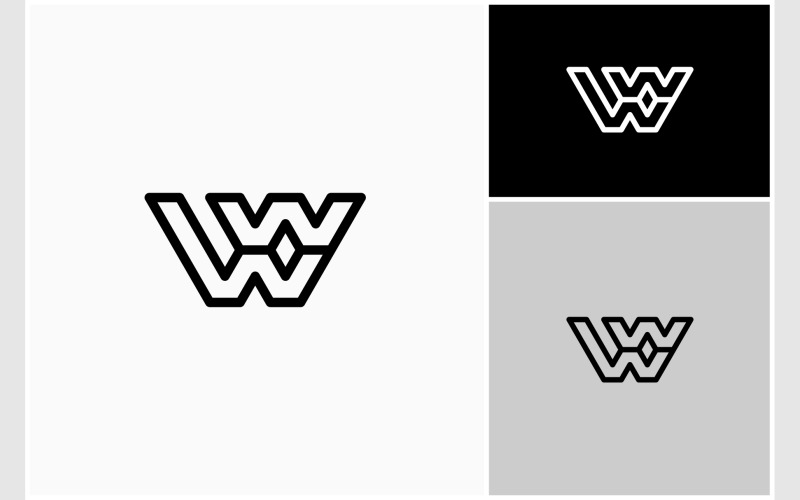 letter ww initials minimalist logo original