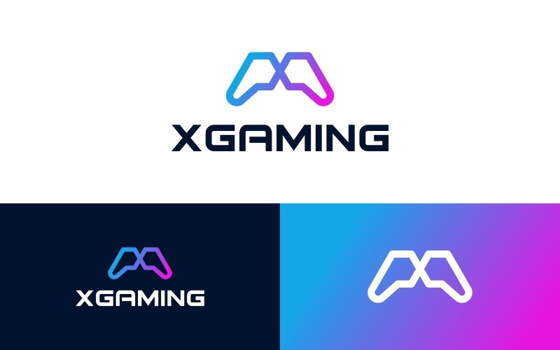 letter x gamepad joystick game logo original