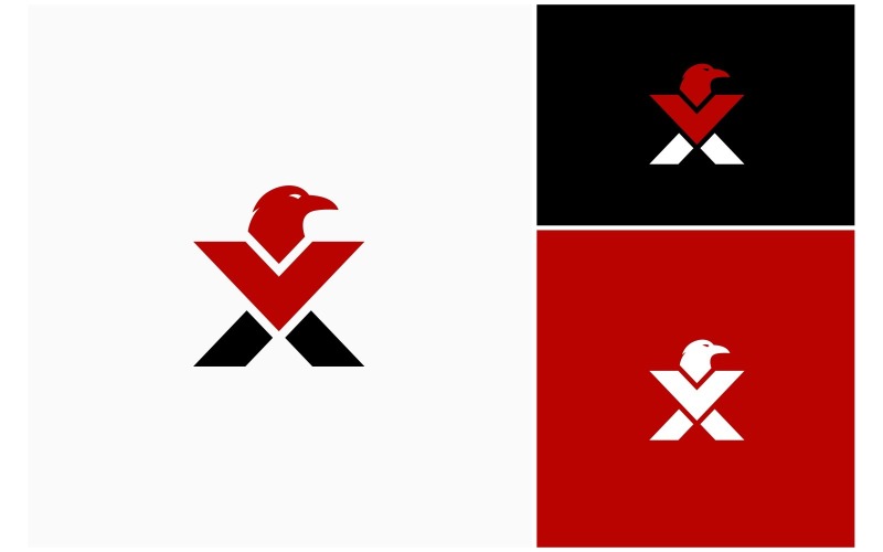 letter x raven crow corvus logo original