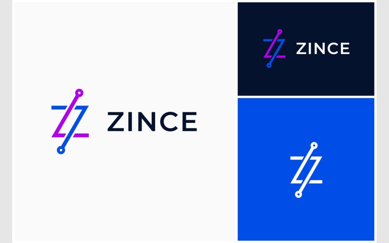 letter z circuit technology modern logo original
