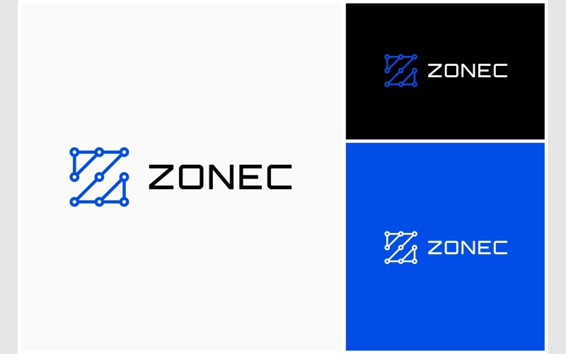 letter z connection technology modern logo original