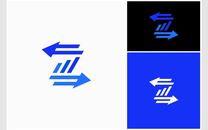 letter z exchange arrow chart logo original