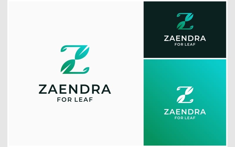 letter z leaf green natural logo original