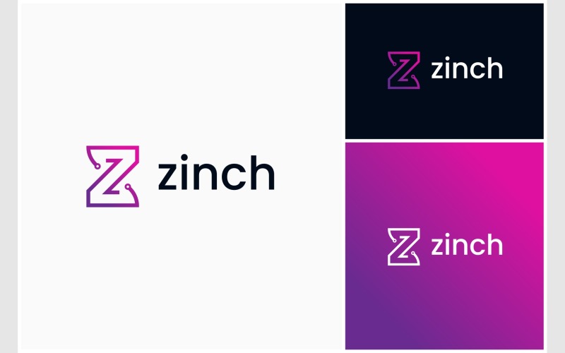 letter z technology digital logo original