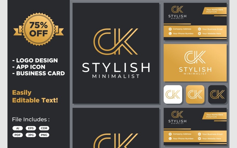 letters c k luxury monogram logo original