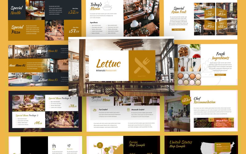 lettuc restaurant culinary powerpoint template original