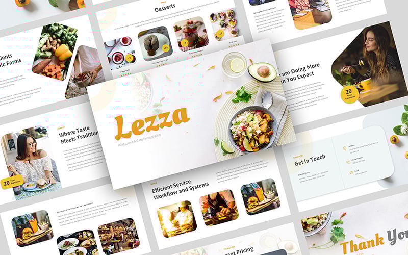 lezza restaurant amp cafe powerpoint template original