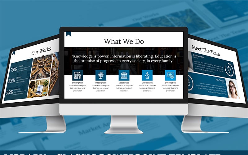 library classic powerpoint template original
