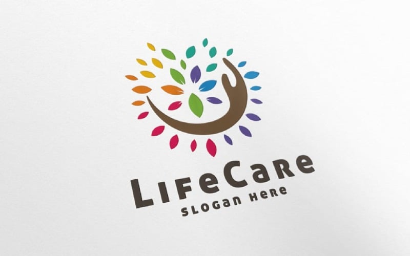 life care hand logo template original
