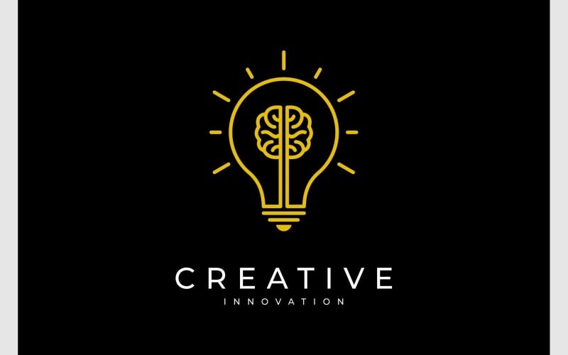 light bulb brain creative idea logo original