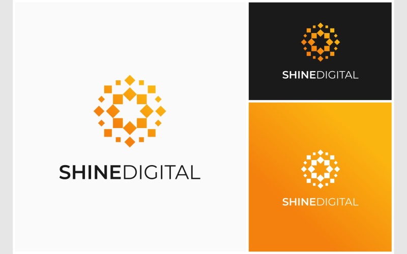 light shine burst sparkle digital logo original