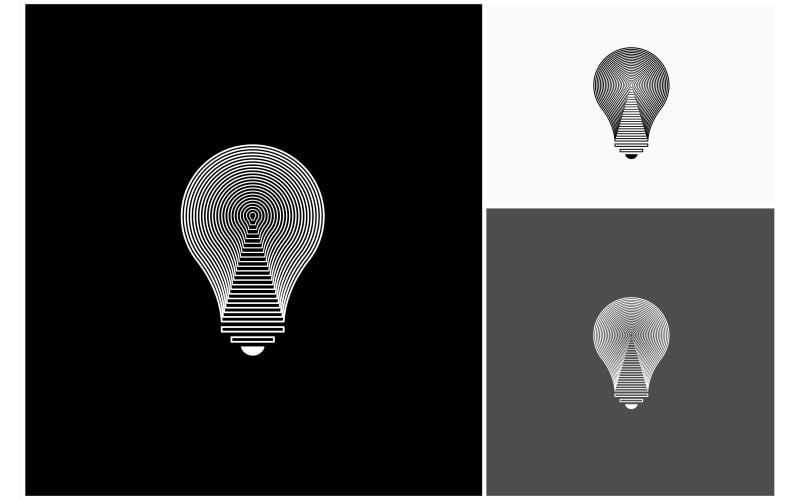 lightbulb lamp idea line art logo original