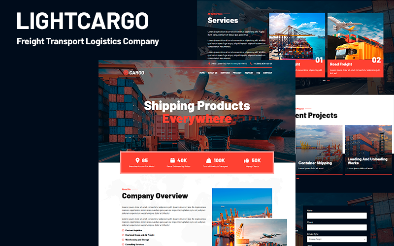 lightcargo freight transport logistics company html template original