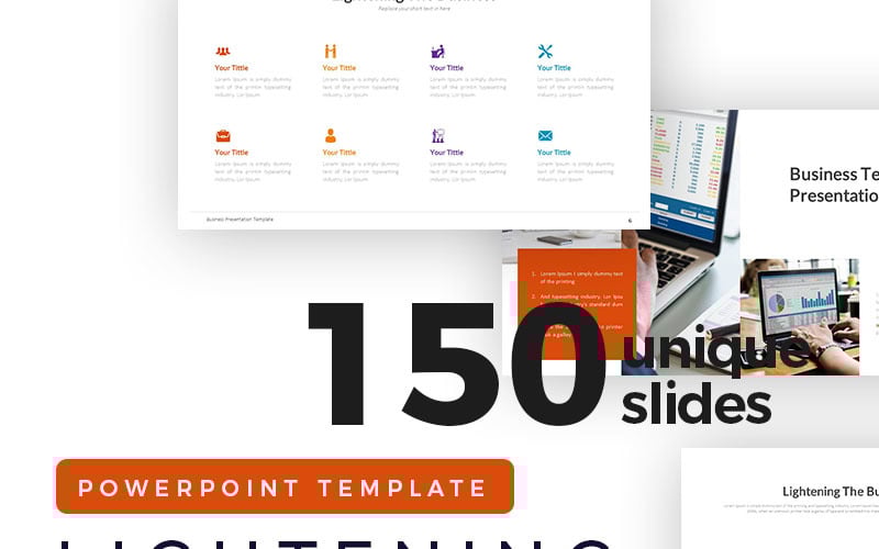 lightening of business presentation powerpoint template original