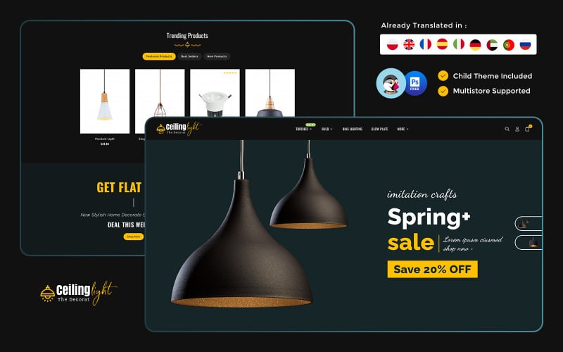 lighting modern lamp lighting online store prestashop theme original