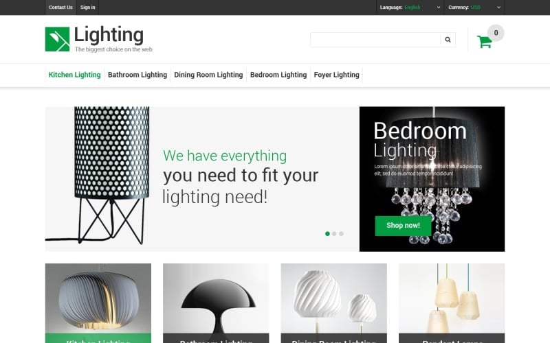 lighting store prestashop theme original