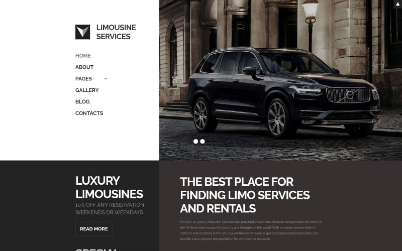 limousine services luxury car services responsive joomla template original