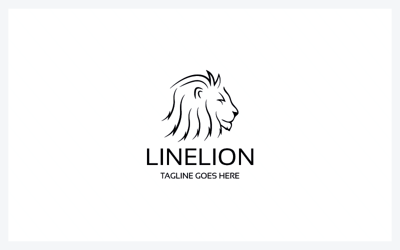 line lion animal vector logo original