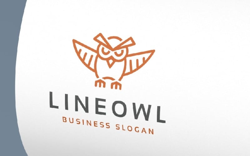 line smart owl logo template original